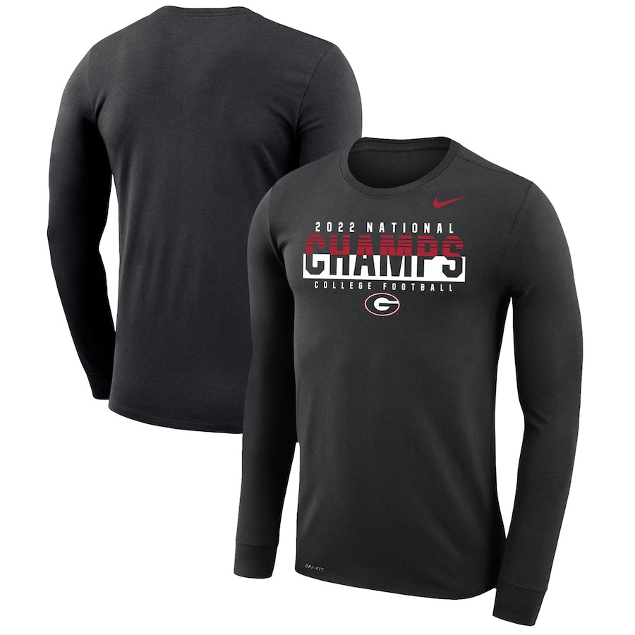 wholesale Georgia Bulldogs College Football Playoff 2022 National Champions Legend Performance Long Sleeve T-Shirt - Black wholesale Georgia Bulldogs College Football Playoff 2022 National Champions Legend Performance Long Sleeve T-Shirt - Black